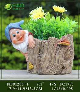 Statue <span class=keywords><strong>de</strong></span> jardin en résine faite à la main <span class=keywords><strong>de</strong></span> 32 cm en forme <span class=keywords><strong>de</strong></span> gnome, champignon et <span class=keywords><strong>pot</strong></span> <span class=keywords><strong>de</strong></span> fleurs, ornement décoratif <span class=keywords><strong>de</strong></span> dessin animé pour plantes, vente en gros - Product Image 6