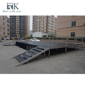 Aluminum Alloy Stage Legs Detachable Platform with Guardrails Four Legs Stage - Product Image 3