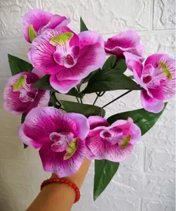 中国工厂价格便宜高品质彩色人造植物人造花兰束用于室内或室外装饰