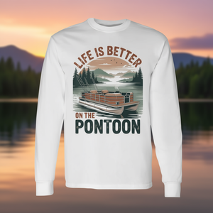 T-shirt vintage à manches longues pour capitaine de ponton, design estival pour les vacances en bateau - Product Image 3