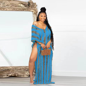 Mujeres Trendy Beach Cover up Split <span class=keywords><strong>Maxi</strong></span> Vestidos Summer Beach 2024 - Product Image 4
