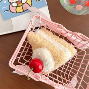 Gantungan Kunci boneka hewan 3D, gantungan kunci dekoratif boneka kartun Mini bentuk makanan untuk tas dompet dan ransel - Product Image 5