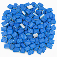 Ensemble de Mahjong de Luxe Nautique 3 Couches en Acrylique Rayé Bleu avec Tuiles à Motif Floral et Nœud de Reine Magnifiques, Jeu de Société, Coffret Cadeau de Fêtes