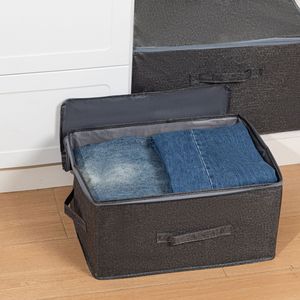 Clothing Organizer <b>Storage</b> <b>Box</b> Rectangle Thickened <b>Folding</b> With Lid For Wardrobe Home Use 300g Gross Weight - Product Image 4