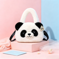 Sac à bandoulière en peluche panda mignon personnalisé à partir d'images, sac de dessin animé neuf, cadeau d'anniversaire pour enfants