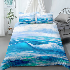 Bãi Biển Đại Dương Duvet cover Set hoàng hôn Hawaii sóng hòn đảo nhiệt đới và biển Bãi biển thiên nhiên Polyester bedding Set Comforter Cover - Product Image 4