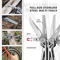 Peaktop 21-en-1 couteau de poche multi-outils en acier inoxydable pince à becs aiguilles multi-outils