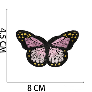 Wholesale 8X4.5CM Customize Logo Butterfly <strong>Sunflower</strong> Woven <strong>Embroidered</strong> Patch Iron on Embroidery Cloth Patches - Product Image 6