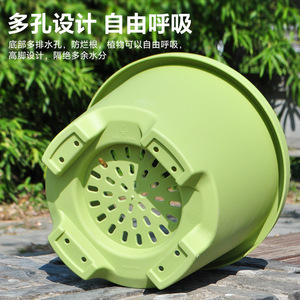 Thickened Resin Flower Pot Circular Root Controlling Frosted <b>Large</b> Bulbous Plant Pot Home Use Durable Minimalist Design - Product Image 5