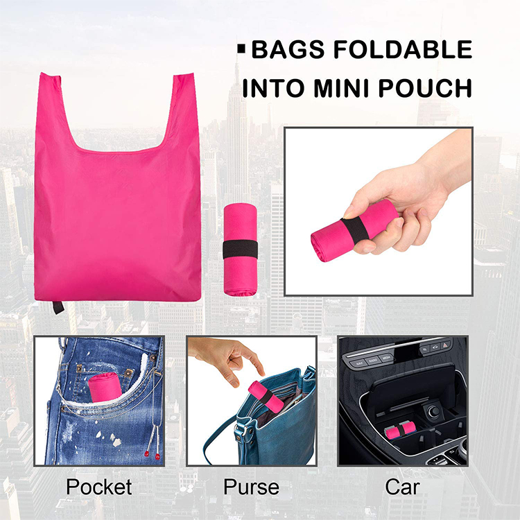 Eco friendly RPET 210T Reusable polyester foldable shopping bag