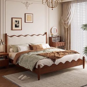Luxury <b>Bed</b> Frame for Bedroom Solid Wood Frame <b>King</b> Queen Size Wooden <b>Platform</b> <b>Bed</b> for Premium Home Hotel Furniture - Product Image 2