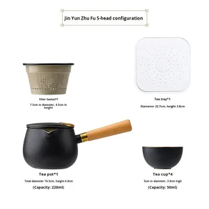 Tetera China de Cerámica Kung Fu, Diseño Jinyunjufu, de Alta Gama, Estilo Ligero y Lujoso, Fácil de Apilar, Apta para Lavavajillas, para Uso Diario en Casa u Oficina - Product Image 6