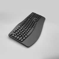 Antarmuka USB nirkabel 2.4g, Keyboard ergonomis terpisah dengan sandaran pergelangan tangan untuk komputer Tablet 104/105 tombol multifungsi