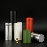 Boîte en fer blanc à double couvercle scellable de qualité alimentaire, conteneur personnalisé avec logo pour thé en vrac, café, matcha, poudre de chocolat, emballage métallique