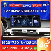 Android 14 Layar Sentuh 12.3 inci Sistem MTK Car-play Radio Mobil 8 inti 4G LTE WiFi 12+512G untuk BMW Seri 5 GT F07