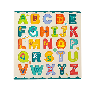 Rompecabezas educativo de madera para niños, tablero de aprendizaje con tablero de dibujo, talphabet y rompecabezas de números - Product Image 4