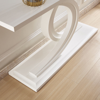 Table d'appoint en dalle de roche de style nordique moderne, crème, luxe léger italien, blanc laiteux, design pour entrée et séparation murale