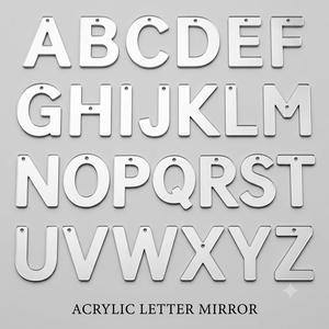 <b>Acrylic</b> Art Deco Mirror Alphabet <b>Letters</b> Set DIY Wall Decor Shatterproof Customizable <b>Letter</b> Tiles - Product Image 1