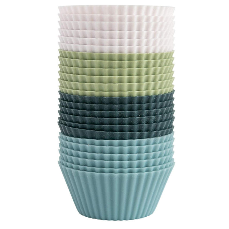 24 moules à muffins en silicone