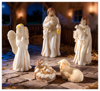 Décoration de chambre d'enfant, ornement en résine, artisanat en résine 3D, sculpture de Marie, de l'agneau, de Joseph, de Jésus, mini-fée, petite figurine d'ange