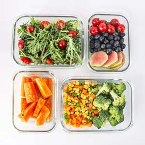 Lot de 5 ou 10 récipients en verre pour aliments, récipients en verre pour la préparation des repas avec couvercles anti-fuite, compatibles micro-ondes et congélateur - Product Image 4