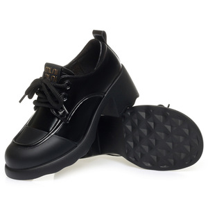 Chaussures de marche en cuir pour <span class=keywords><strong>femme</strong></span>, à talon bas et semelle épaisse, style mocassin à lacets, collection Printemps-Automne 2025 - Product Image 5