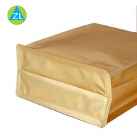 Sachets biodégradables en papier kraft composés prêts à l'emploi avec fenêtre transparente et fermeture éclair pour le café et les collations
