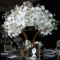 Support à fleurs en métal NIKA Gold Sector, centre de table pour mariage, chemin de table pour mariage, support pour décoration de fête