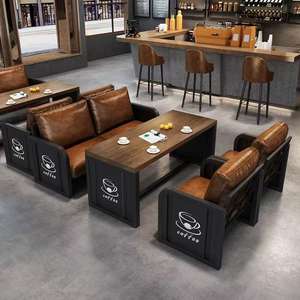 Set di mobili in stile industriale Bar stand divani tavoli per bistrot, caffetteria, libreria taverna del negozio di tè del latte - Product Image 6