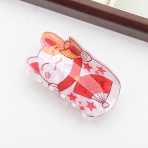 2025 yeni kedi klip sevimli yeni yıl tarzı PVC köpekbalığı klip saç süsü karikatür şanslı kedi firkete mutlu şanslı kadınlar kız Headdress - Product Image 4