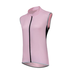 Hot Sale Solid Color Unisex Neon <b>Stand</b> Collar Full Zip Sleeveless Vest With Arc Hem for Outdoor <b>Cycling</b> Fitness Night Riding - Product Image 2