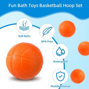 Aro de Baloncesto de Plástico con Diseño de Tiburón para <span class=keywords><strong>Bañera</strong></span>, con 5 Pelotas Suaves y Ventosas Fuertes, para Niños Pequeños y Niños, Juego Interior/Exterior - Product Image 2