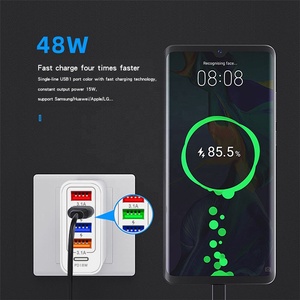 Vendeur chaud 48W <span class=keywords><strong>chargeur</strong></span> <span class=keywords><strong>rapide</strong></span> USB PD18W <span class=keywords><strong>chargeur</strong></span> mural multifonction Type C adaptateur de téléphone portable pour iPhone Xiaomi Samsung <span class=keywords><strong>Huawei</strong></span> - Product Image 4