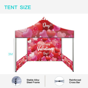 Customized Valentine's Day 3x3M Foldable Sunshade <b>Tent</b> Aluminum Alloy <b>Frame</b> 300D Polyester Outdoor Promotional Events - Product Image 2