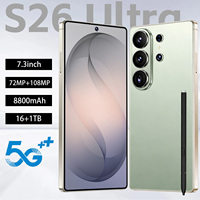 Téléphone portable S26 Ultra débloqué 5G, 16 Go de RAM, 1 To de stockage ROM, écran HD de 7,3 pouces, appareil photo 108 MP, reconnaissance faciale sans capteur photo