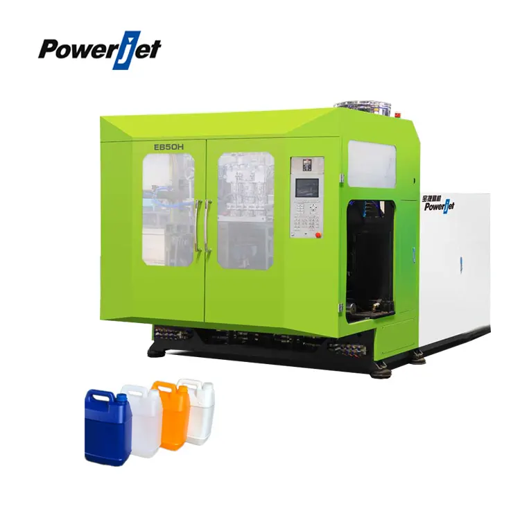 Powerjet EB30U PP HDPE extrusion blow molding machines making plastic bottles jerry cans