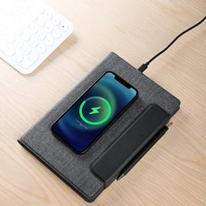 Cargador Inalámbrico Magnético, Banco de Energía, Cuaderno 3 en 1, <span class=keywords><strong>Carga</strong></span> Rápida de 15w, Cuaderno A5 de Cuero PU para Reuniones, Bloc de Notas Creativo - Product Image 4