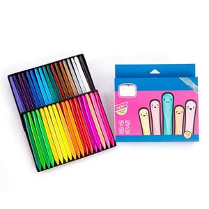 Crayons de cire triangulaires lavables multicolores en plastique non toxique pour enfants, pour la maison et l'école - Product Image 1