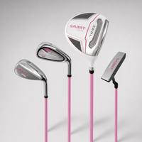 Ensemble de clubs de golf junior 4 pièces avec sac de transport, logo personnalisé, pour enfants de 5 à 8 ans, droitier, ultra-léger, manche en graphite, poignée en caoutchouc