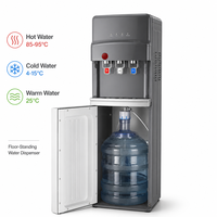 Dispensador de Agua Independiente con 3 Grifos, Agua Fría, Caliente y a Temperatura Ambiente, Enfriador de Agua Potable de Pie para Hogar y Oficina