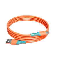 Câble de gel de silice type c charge rapide avec led 1m usb c chargeur rapide câble de données nickelé 120W câble type c chargeur rapide
