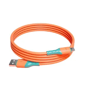 Cavo di gel di silice tipo c ricarica rapida con led 1m usb c cavo di ricarica dati 120W nichelato cavo di tipo c caricatore rapido