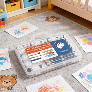 Kit de Peinture Artistique pour Enfants : Coffret en Plastique pour <span class=keywords><strong>Dessin</strong></span>, Coloriage, Cadeau, Papeterie, Peintures Acryliques, Gouaches, Pastels à l'Huile - Product Image 4
