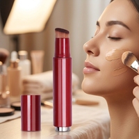 Logo personnalisé JDK Pinceau de maquillage pour fond de teint Kabuki Conteneur de stockage rétractable pour le visage Fond de teint liquide rechargeable