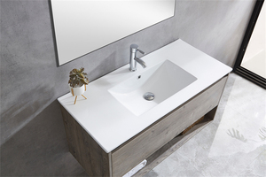 Meubles de salle de bain de style moderne Meuble-lavabo rectangulaire en MDF PVC pour hôtel - Product Image 4