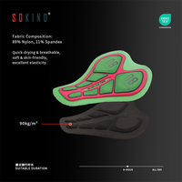 Sokind Sk565 Coussinet de cyclisme 3D en gel perforé respirant à séchage rapide en Spandex/Nylon sans couture pour homme