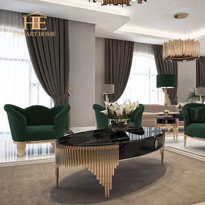 Venta caliente de lujo muebles de sala de estar sofá Uno Dos Tres sofás de lujo italiano moderno conjunto de sofá de terciopelo verde - Product Image 4