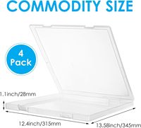 Paquete de 4 Cajas de Almacenamiento de Plástico Transparente de 12'' x 12'', Contenedores Apilables para Documentos y Papel, Organizador de Oficina de Gran Capacidad