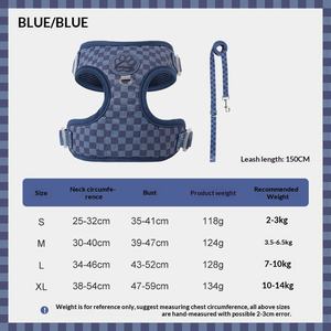 Harnais et laisse anti-évasion pour petit chien à carreaux, pour la <span class=keywords><strong>marche</strong></span>, avec accessoires de collier de luxe - Product Image 6