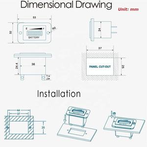 Runleader 12 V 24 V एलईडी बैटरी संकेतक बैटरी कांटा लिफ्टों के लिए गोल्फ कार्ट ईंधन गेज बैटरी चार्ज गेज - Product Image 6